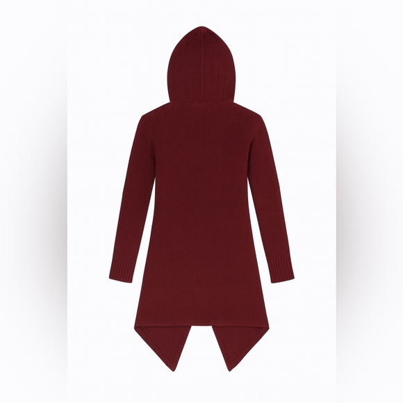 American Eagle Maroon Knit Cardigan W/ Hood & Pockets - Picture 2 of 3